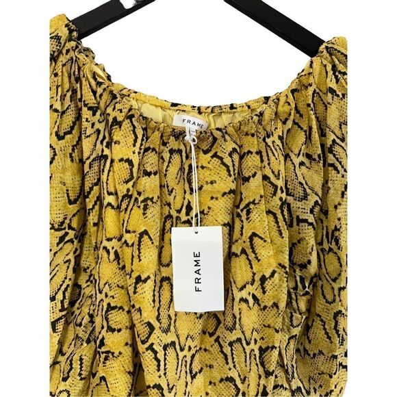 NWT Frame off the shoulder billow top In python size small - Picture 4 of 10